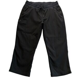 Columbia Women XL Black Capri Cargo Hiking Knit Waistband Drawstring Pants
 #354